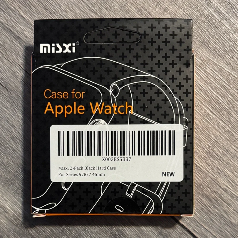 TWO-PACK Black Hard Case for Apple Watch Series 9/8/7 45mm